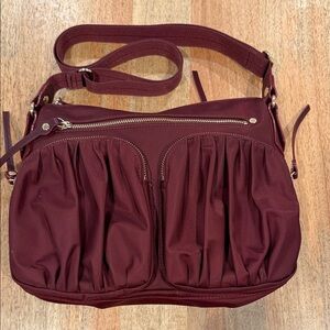 MZ Wallace Paige Wine Burgundy Crossbody Bag